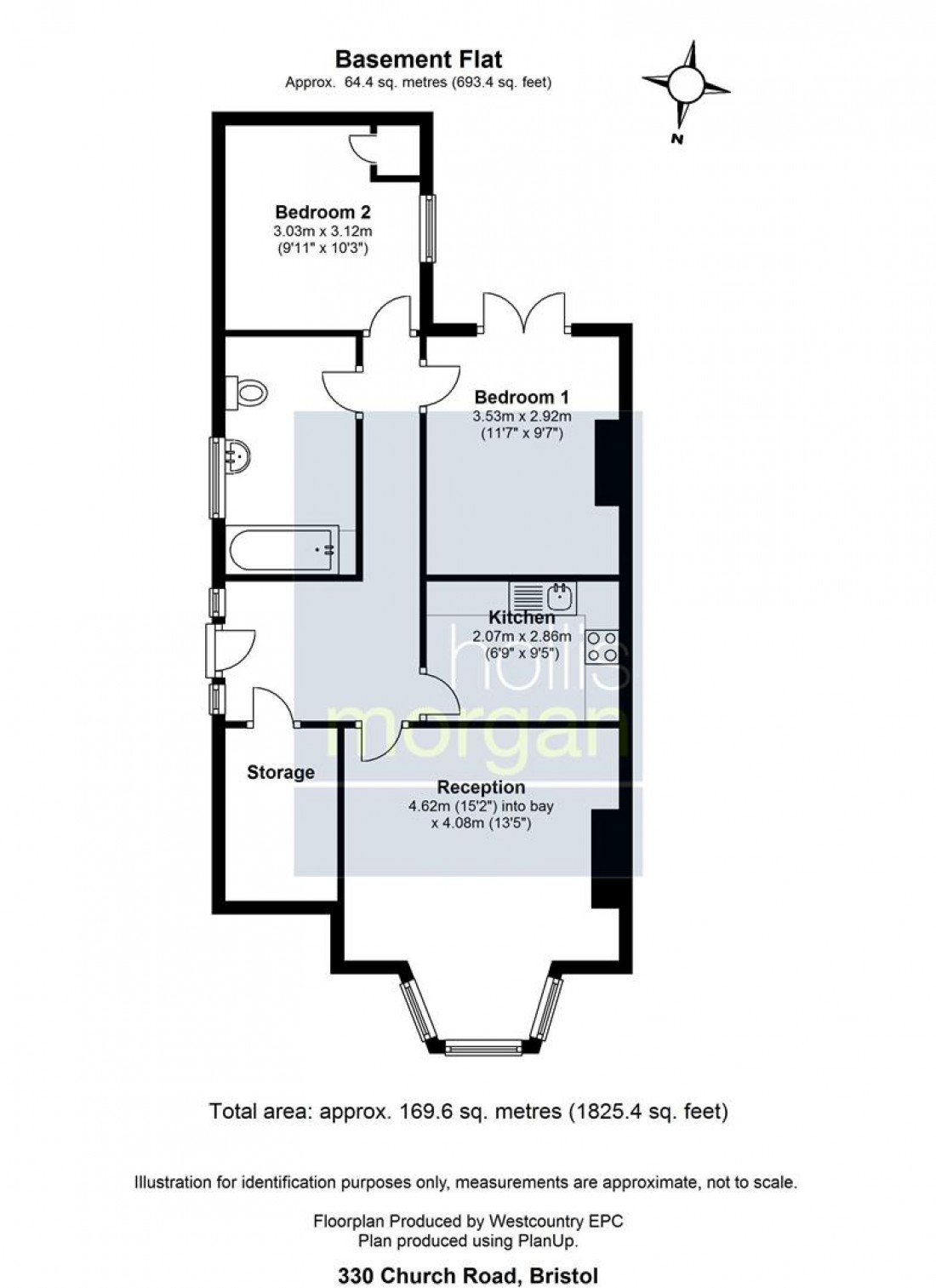 Floorplan for Block of Flats @ 330 Church Road, St. George, Bristol