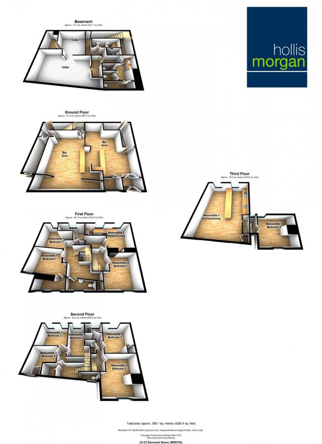 Floorplan for 22 / 22a and 23, Denmark Street, City Centre, Bristol