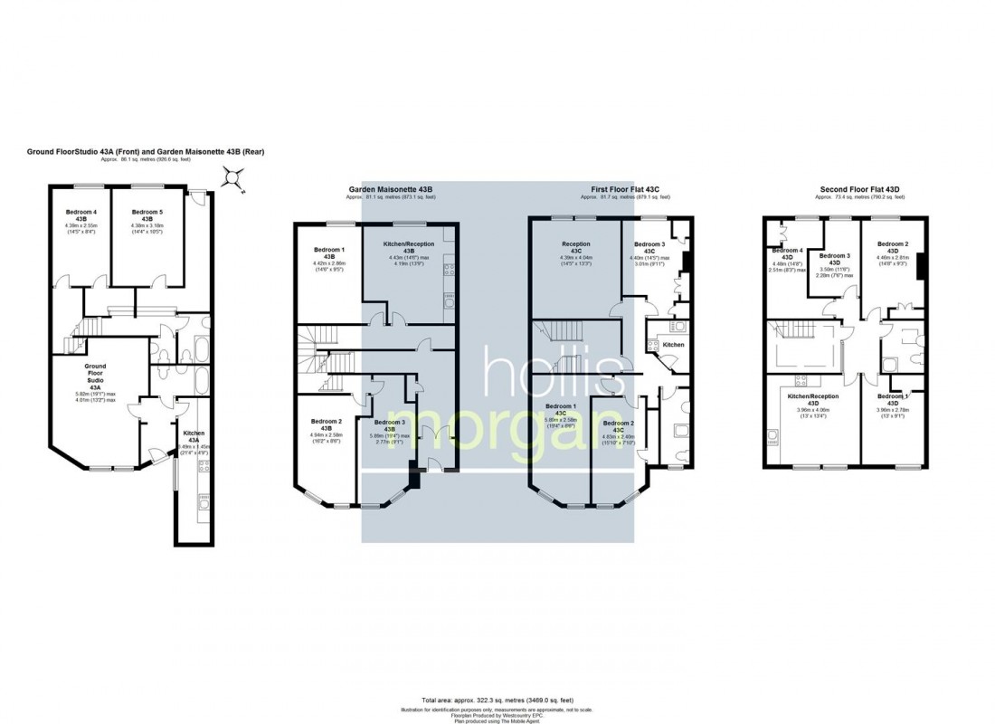 Floorplan for 43 Clarendon Road, Redland, Bristol