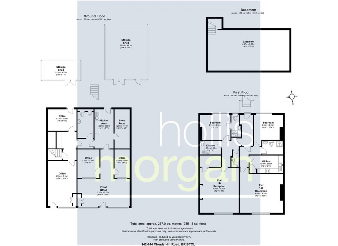 Floorplan for MIXED USE - 2 FLATS / 2 RETAIL UNITS