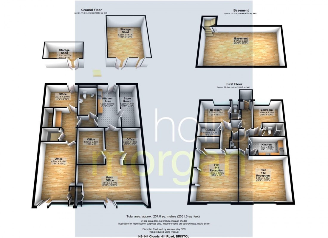 Floorplan for MIXED USE - 2 FLATS / 2 RETAIL UNITS