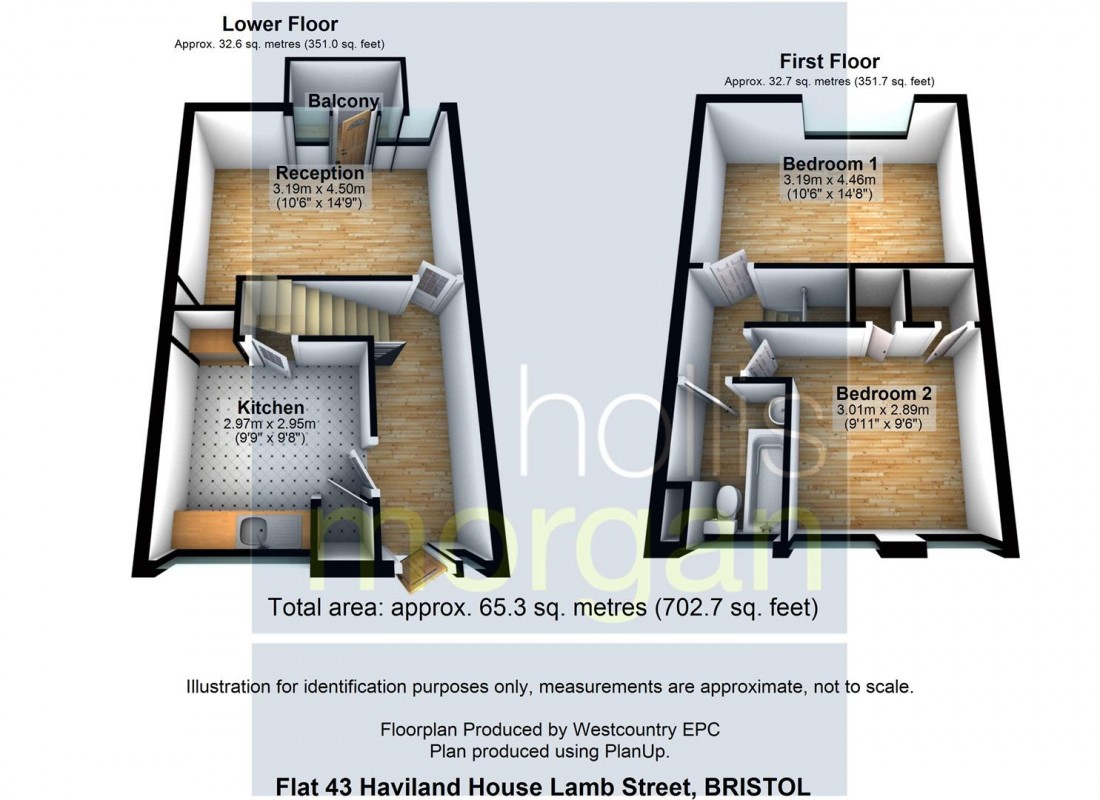 Floorplan for TOP FLOOR MAISONETTE WITH CITY VIEWS