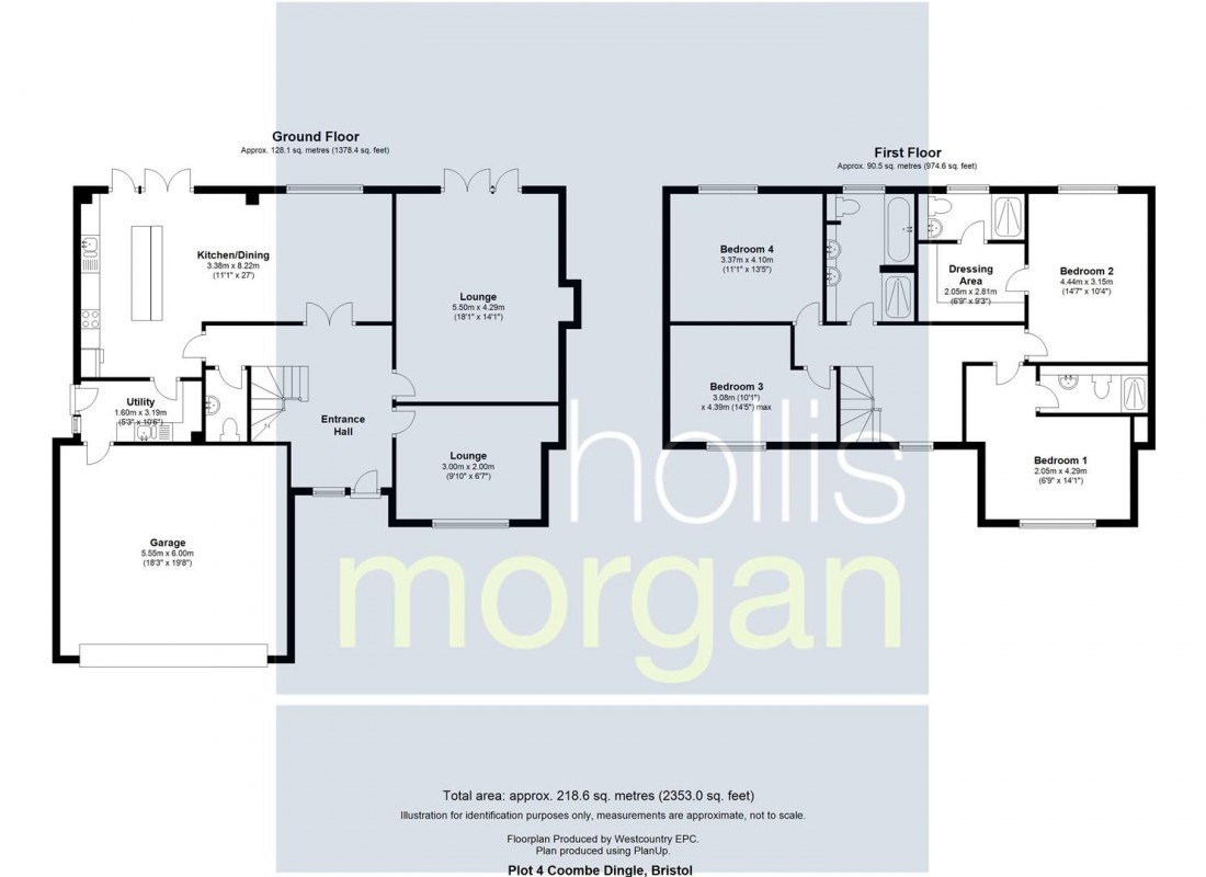 Floorplan for Pitchcombe Gardens, Coombe Dingle