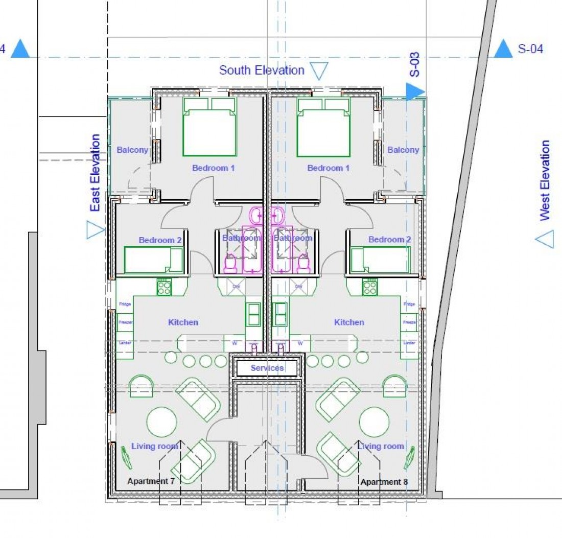 Floorplan for LAND - PLANNING GRANTED 8 X 2 BED FLATS
