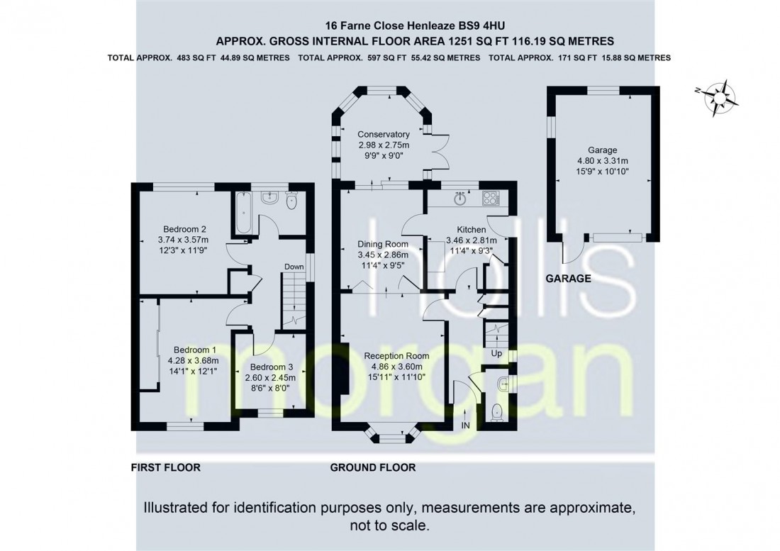 Floorplan for Farne Close, Henleaze