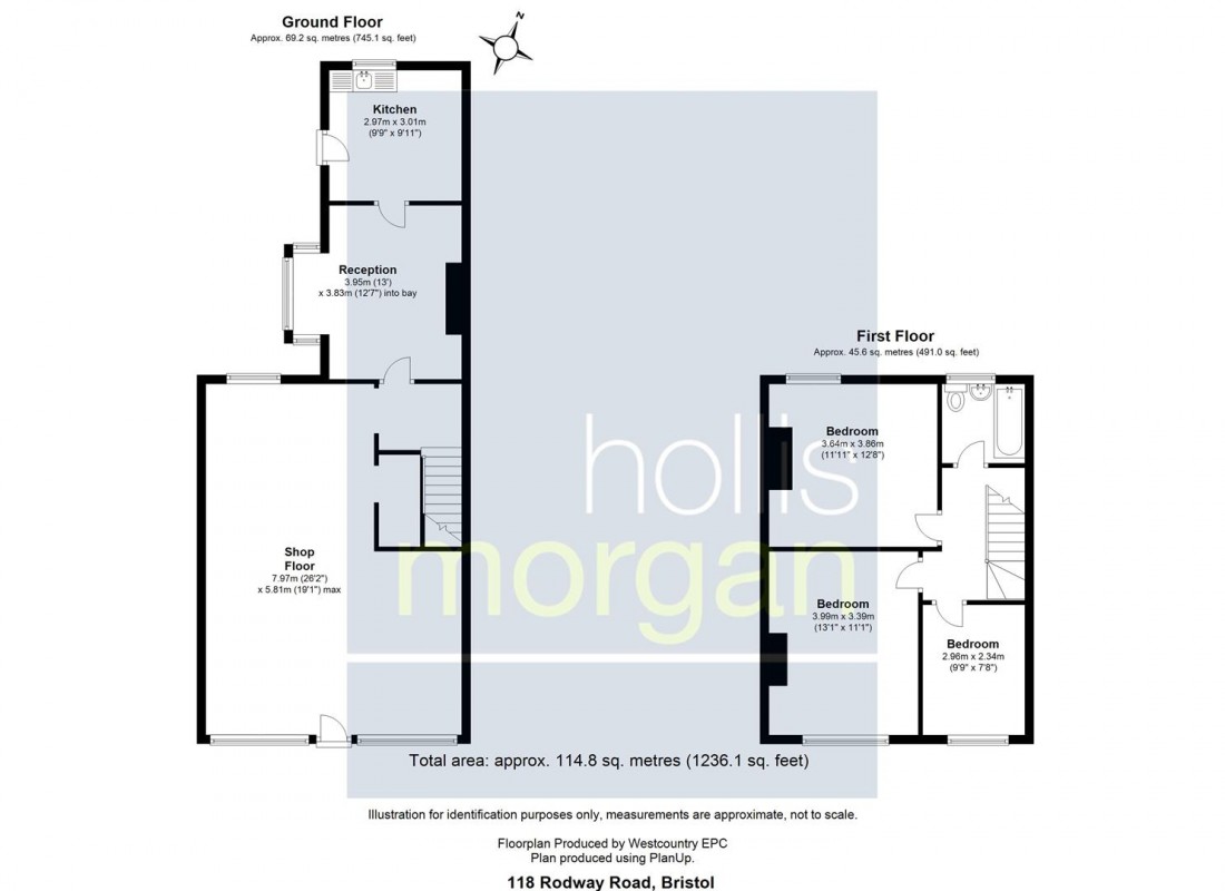 Floorplan for MIXED USE - SHOP + 3 BED FLAT + GARAGE
