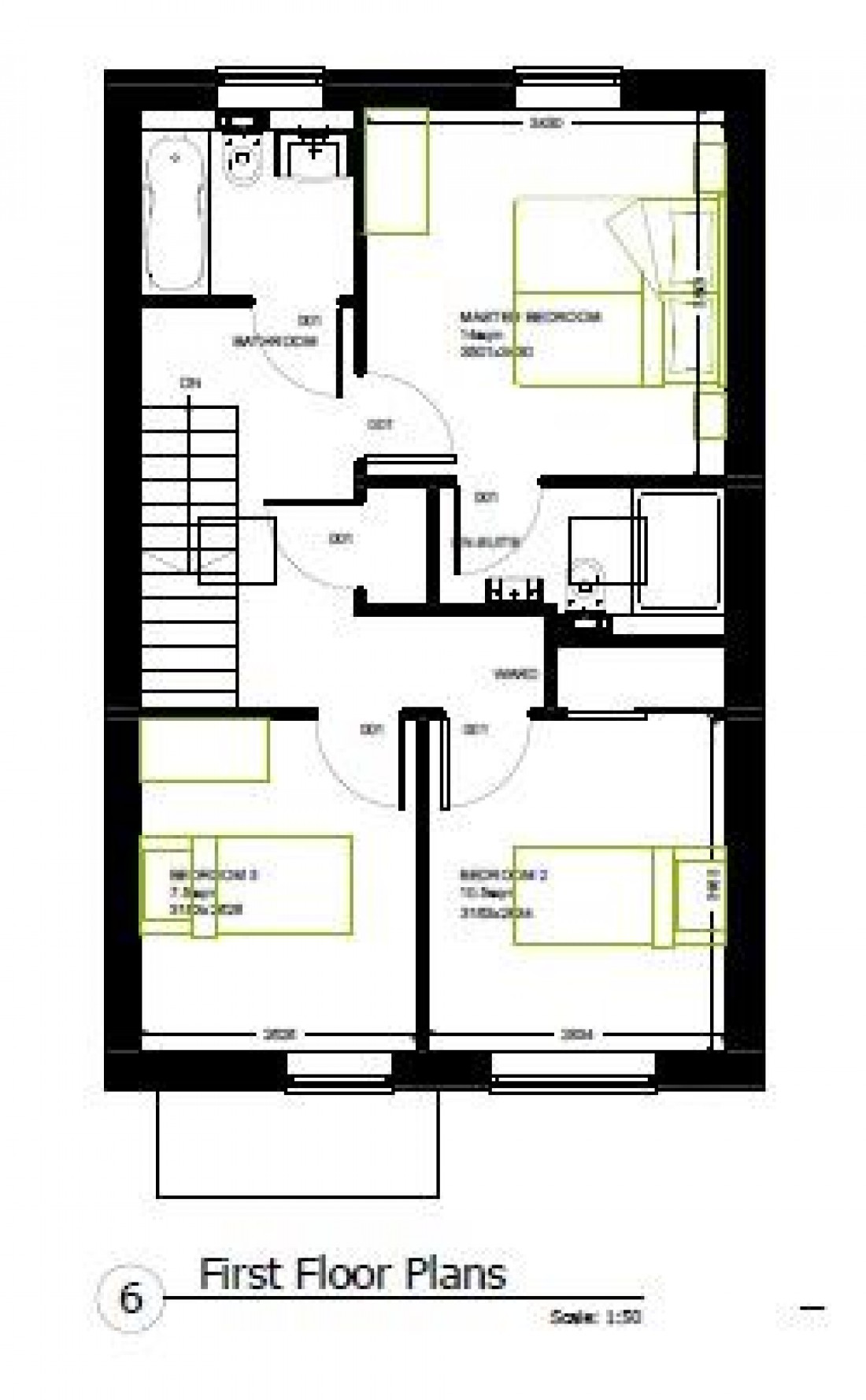 Floorplan for PLANNING GRANTED - 3 X 3 BED HOUSES