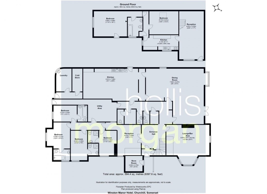 Floorplan for HOTEL + COTTAGE + LAND - HUGE POTENTIAL