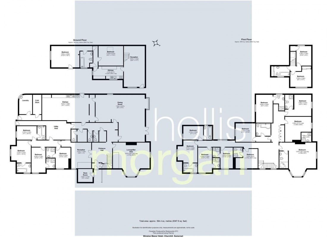 Floorplan for HOTEL + COTTAGE + LAND - HUGE POTENTIAL