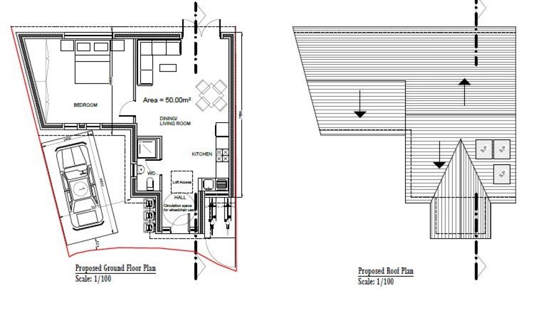 Floorplan for PLOT - PLANNING GRANTED ( 1 BED HOUSE )