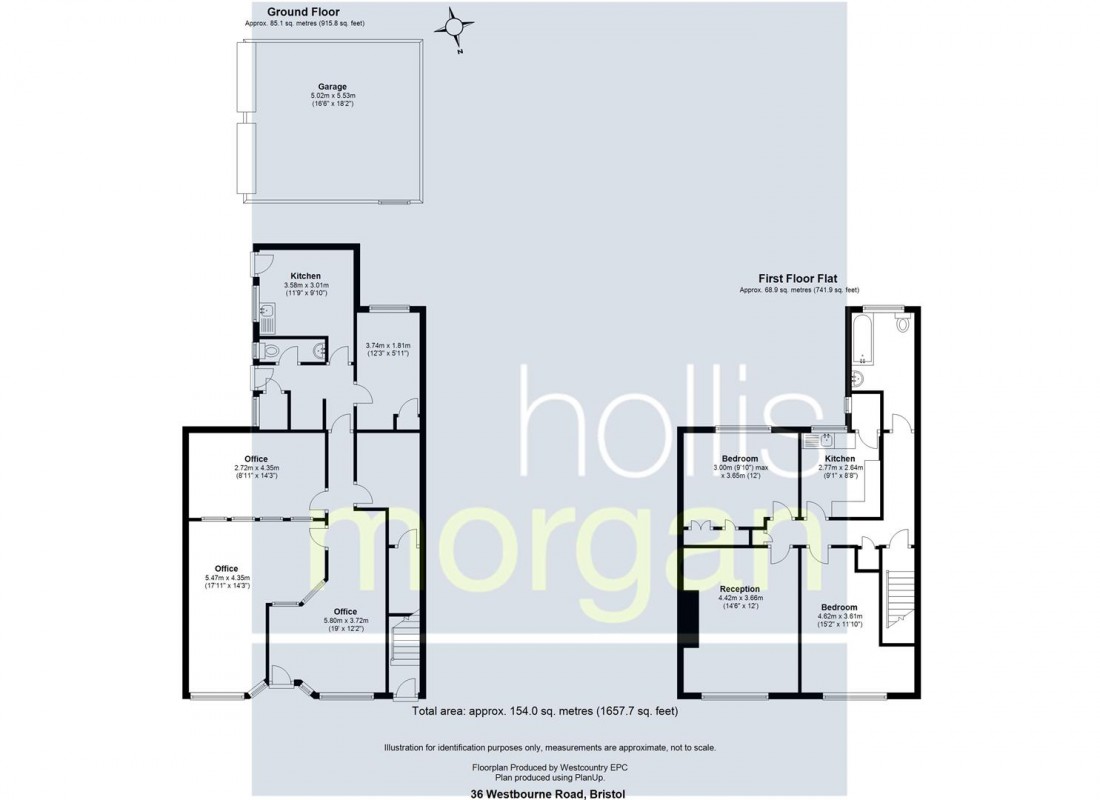 Floorplan for RETAIL UNIT + FLAT + GARAGES