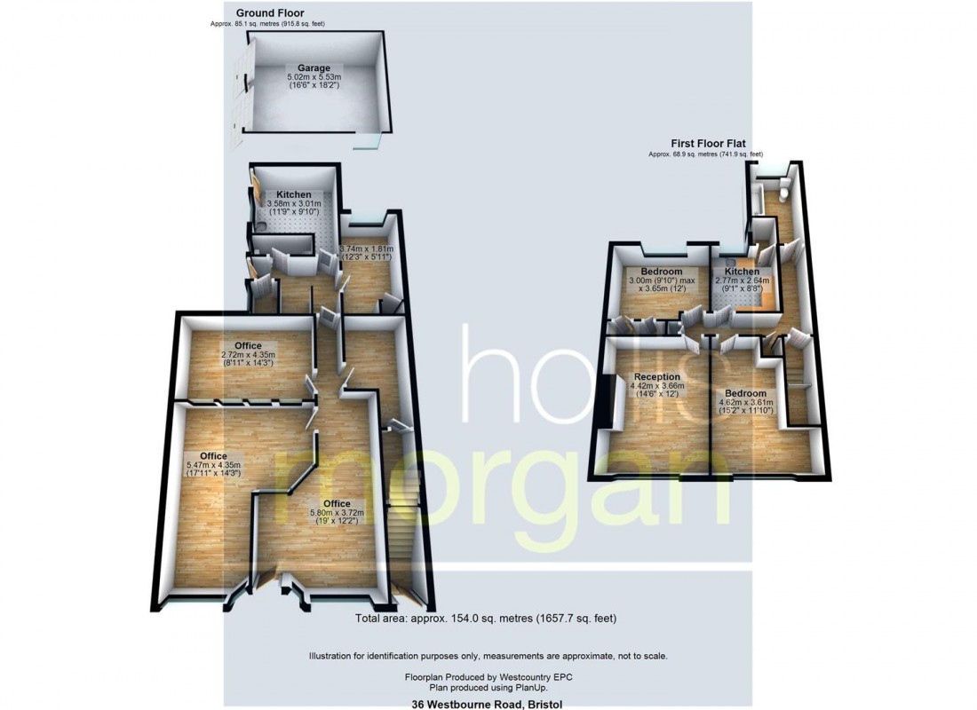 Floorplan for RETAIL UNIT + FLAT + GARAGES