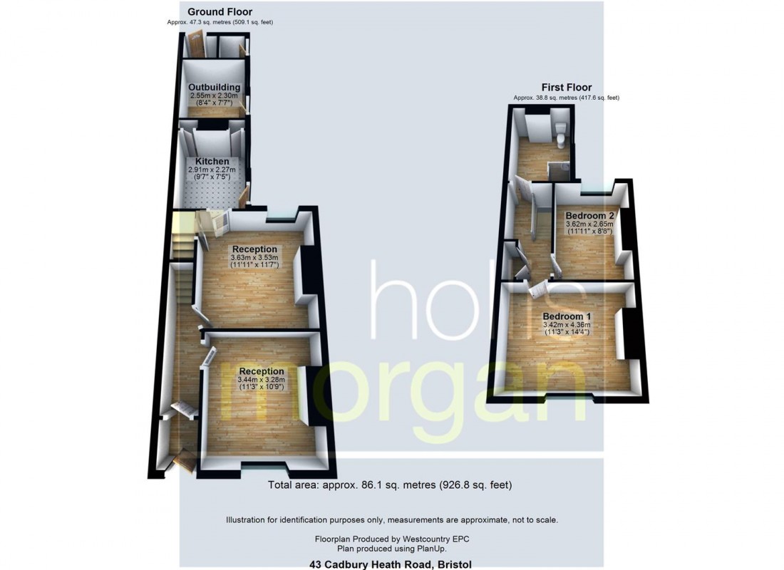 Floorplan for COTTAGE FOR MODERNISATION - LARGE GARDEN