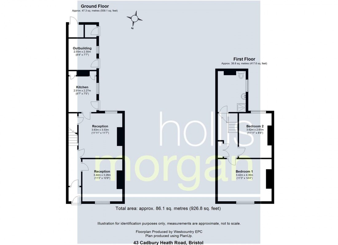 Floorplan for COTTAGE FOR MODERNISATION - LARGE GARDEN