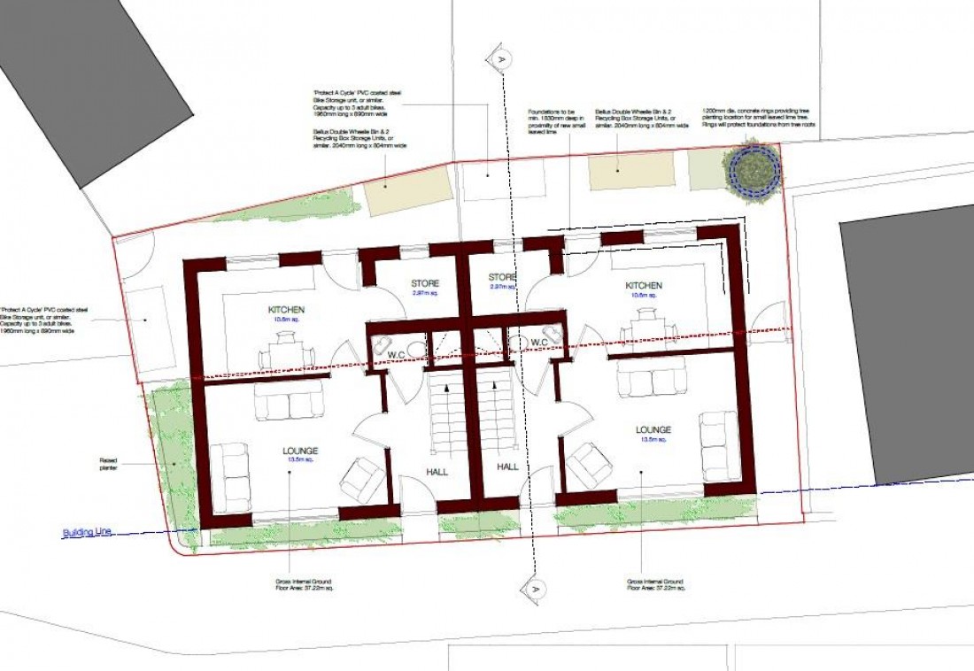 Floorplan for PP GRANTED  - 2X 2 BED COTTAGES - GDV £700k