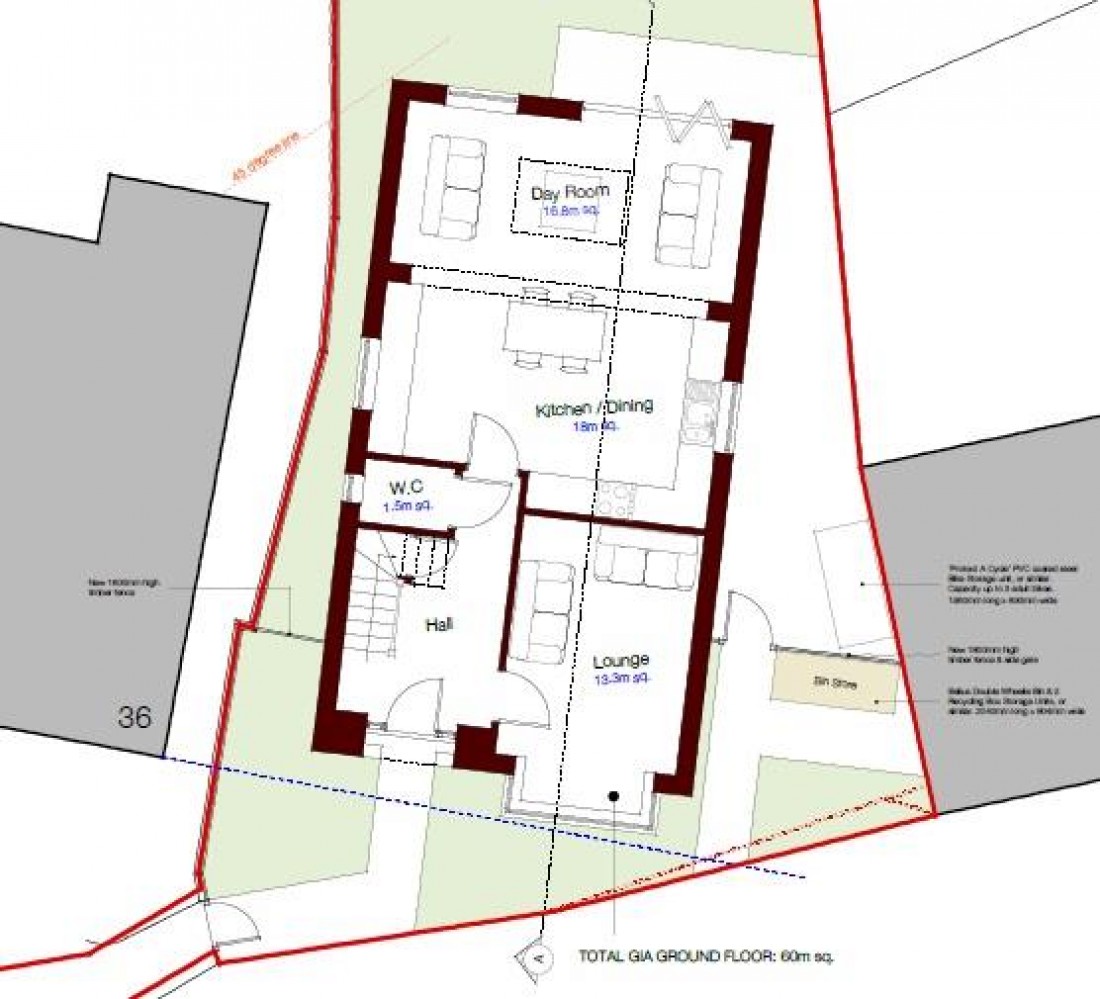 Floorplan for PLANNING GRANTED - DETACHED 3 BED HOUSE