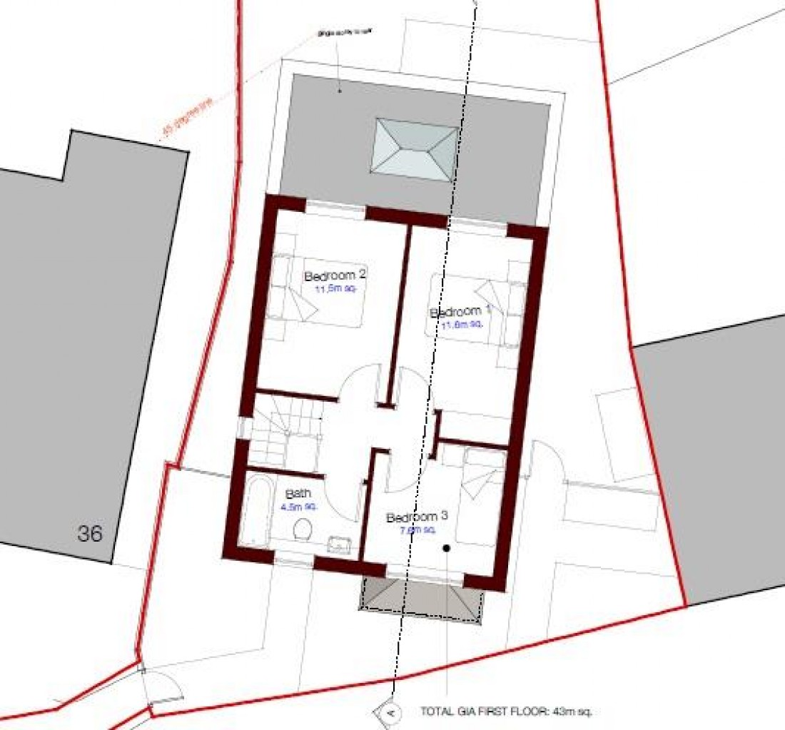 Floorplan for PLANNING GRANTED - DETACHED 3 BED HOUSE