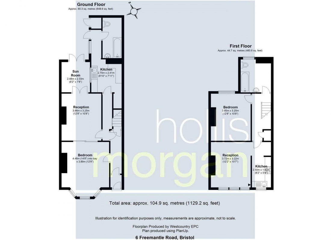 Floorplan for 2 X 1 BED FLATS - EASTVILLE