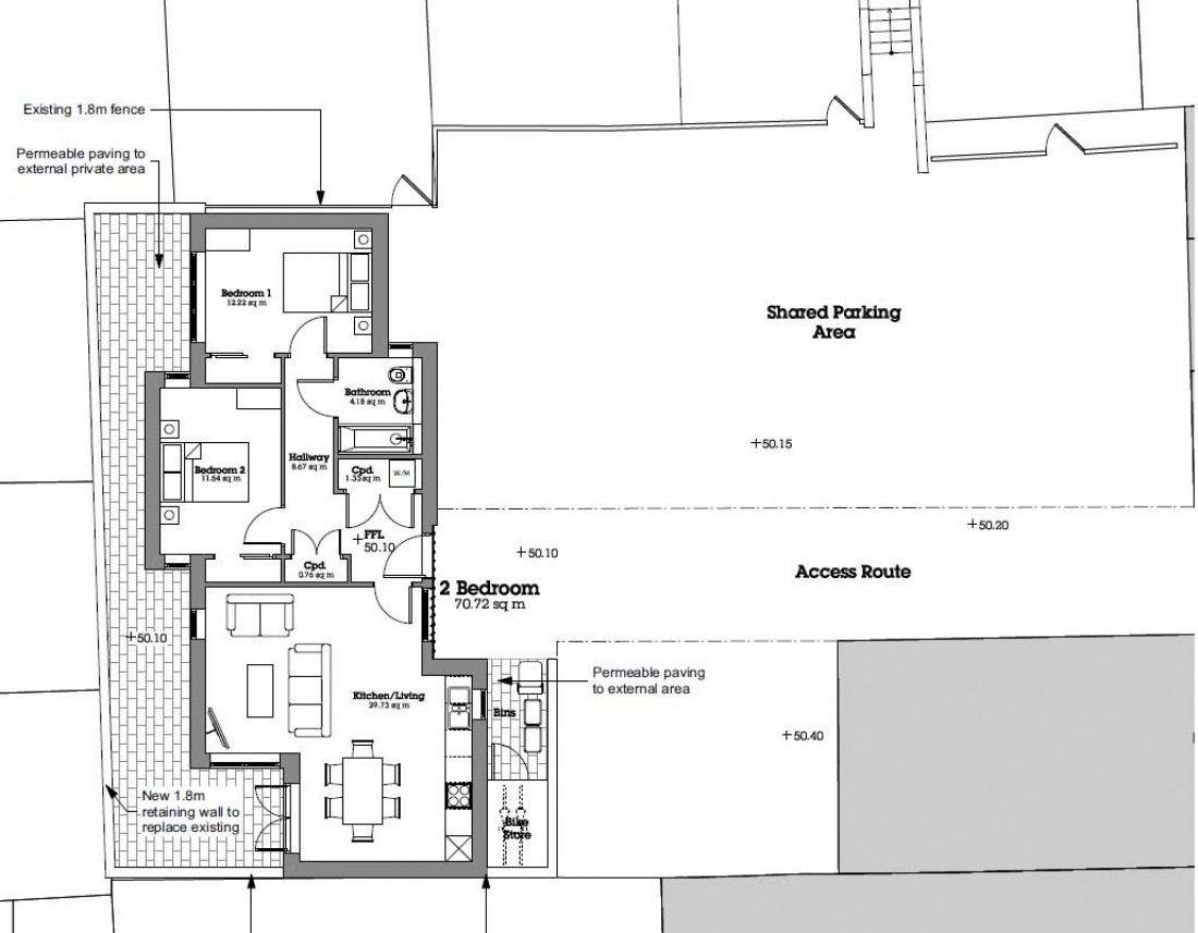 Floorplan for PLANNING GRANTED - 2 BED HOUSE