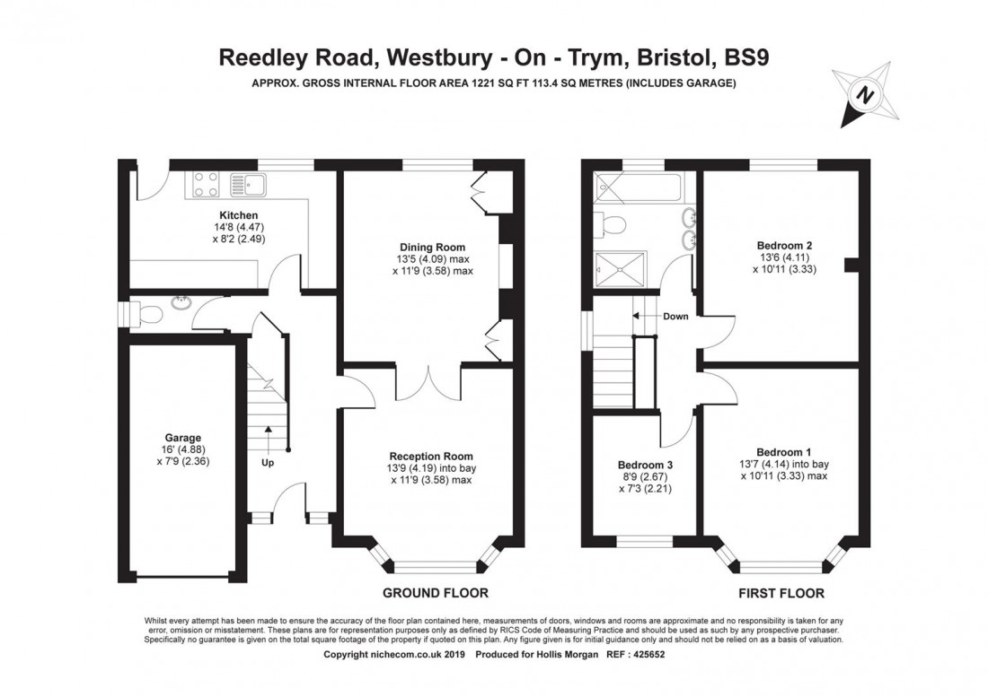 Floorplan for Reedley Road, Stoke Bishop