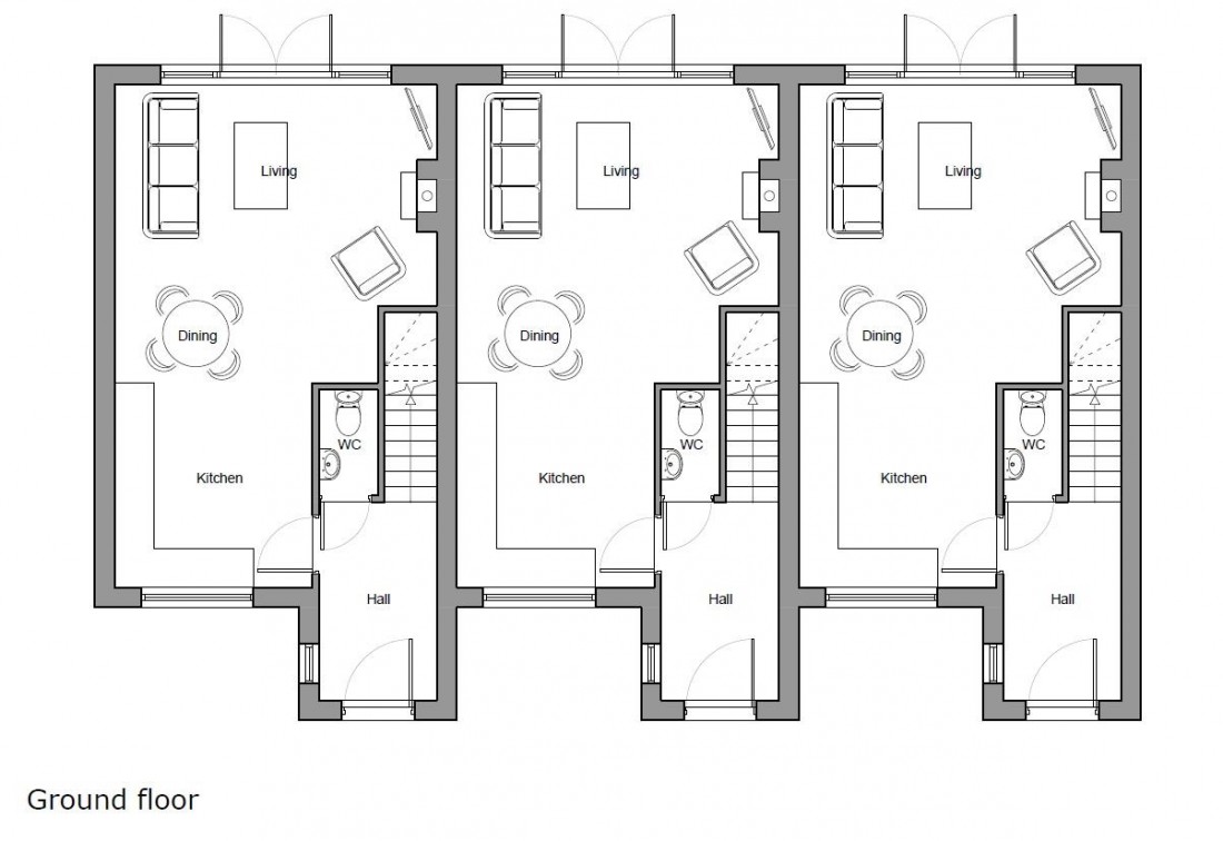 Floorplan for PLANNING GRATED - 3 TOWNHOUSES