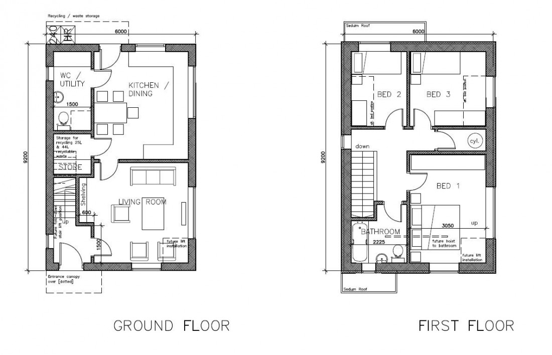 Floorplan for BUILDING PLOT - 4 x 3 BED HOUSES