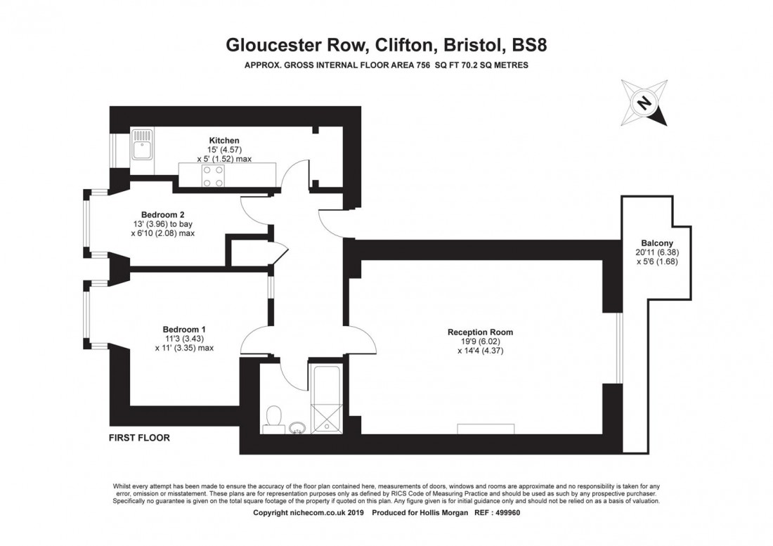 Floorplan for Gloucester Row, Clifton Village