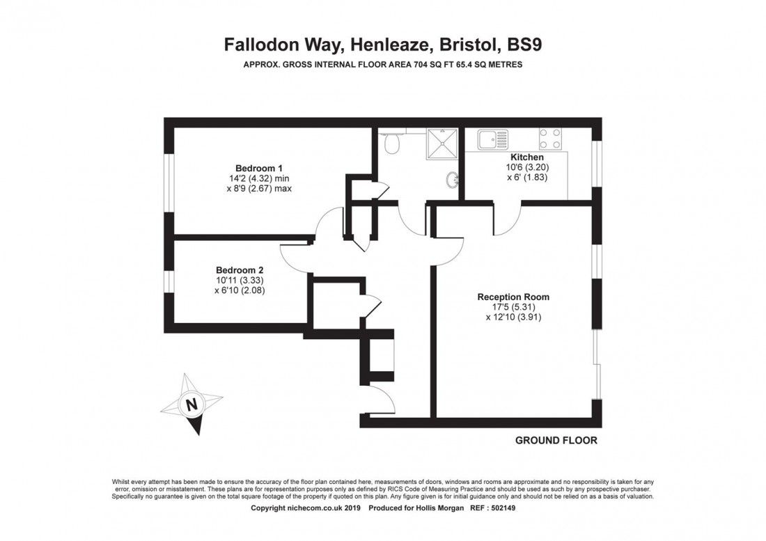 Floorplan for Fallodon Court, Henleaze