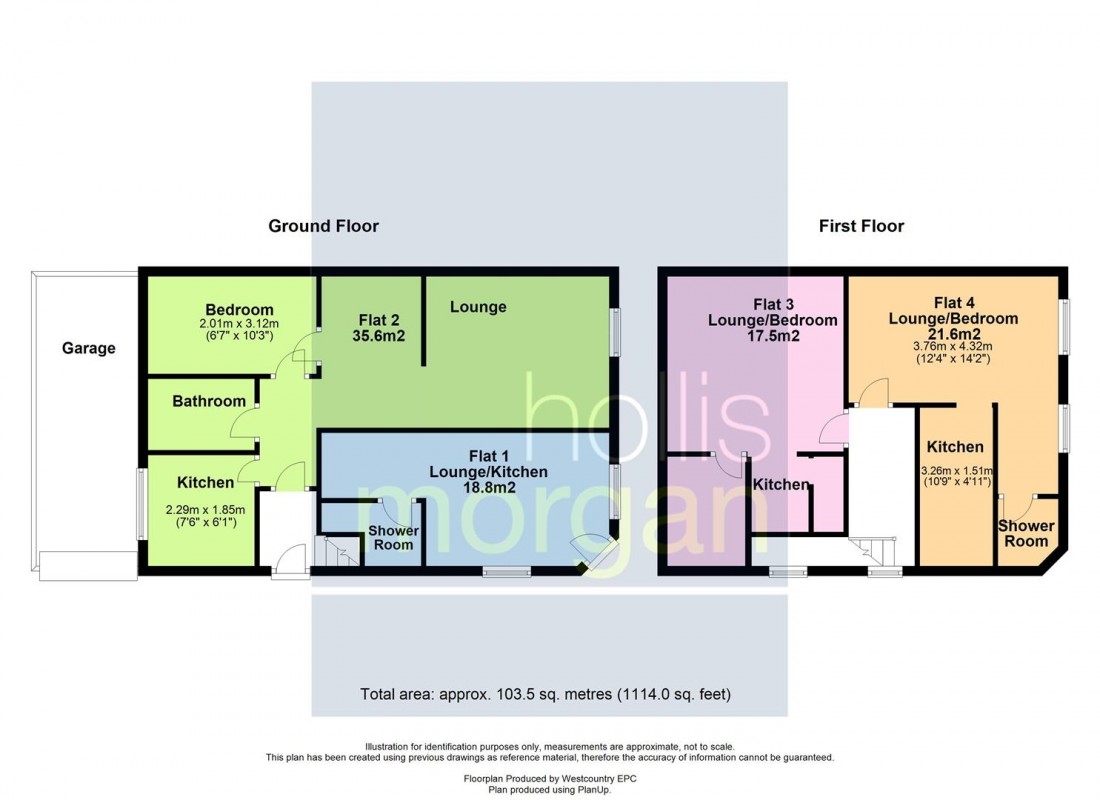 Floorplan for BLOCK OF 4 FLATS - ST GEORGE