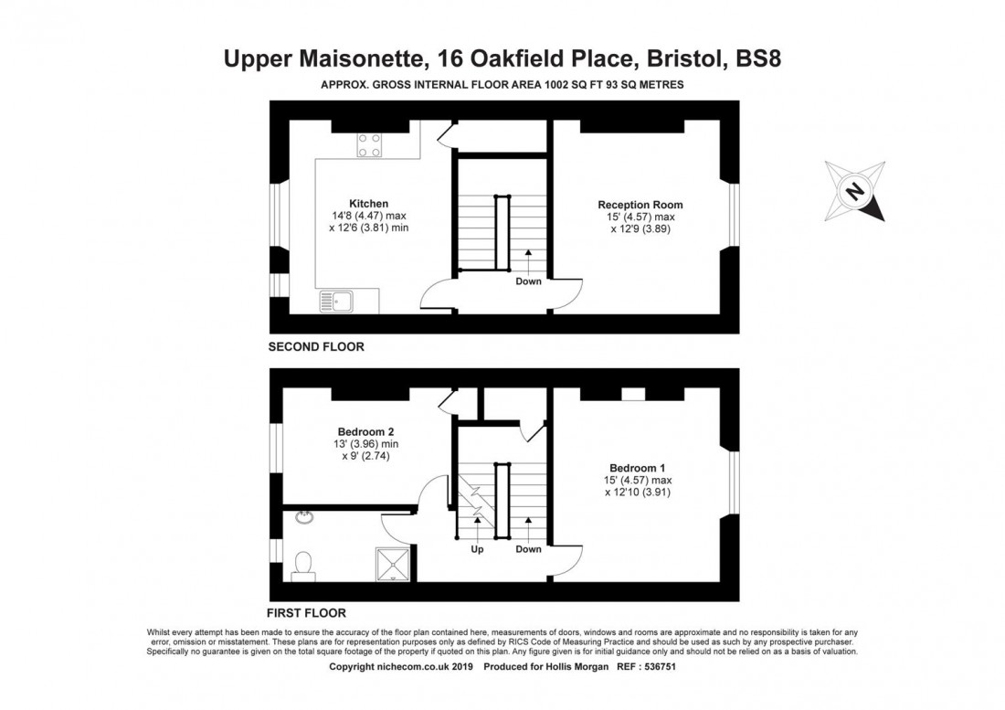 Floorplan for Oakfield Place, Clifton