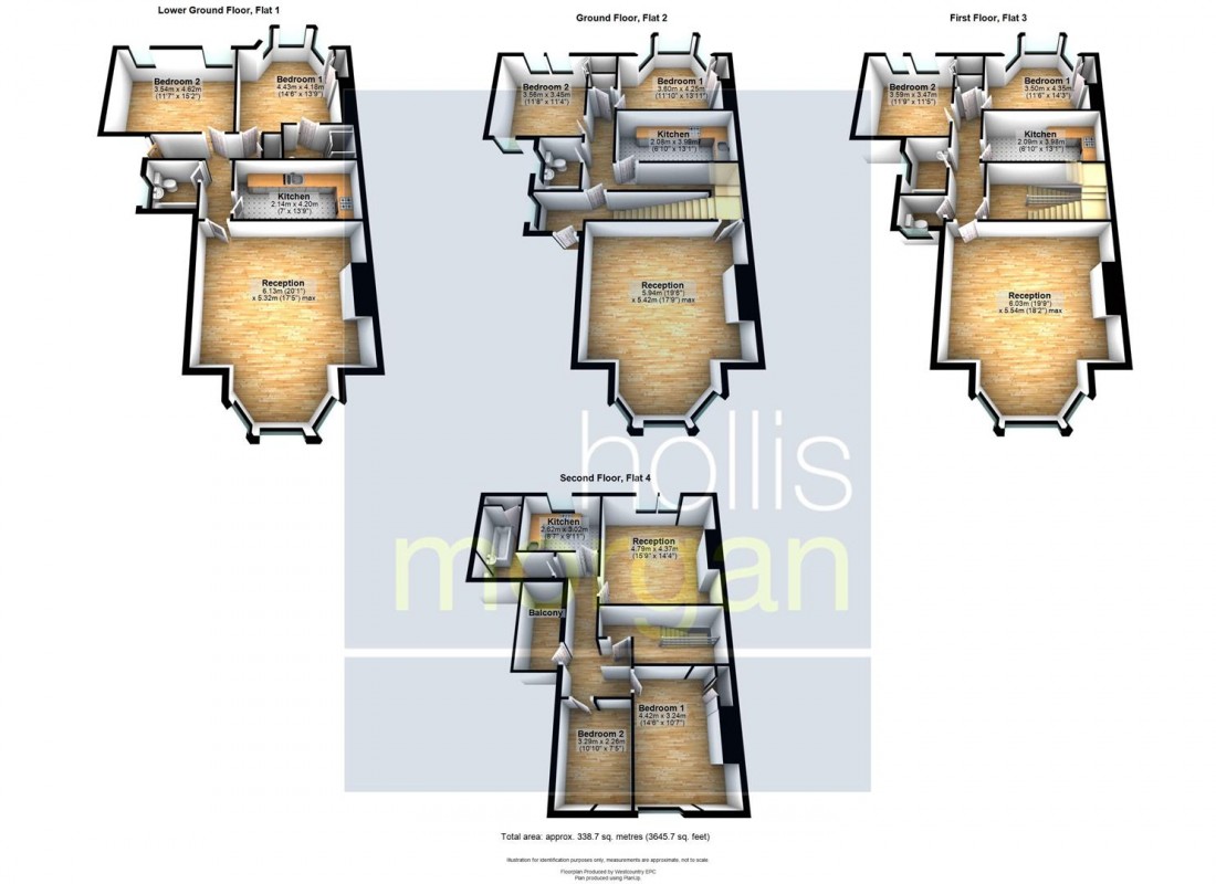 Floorplan for BLOCK OF FLATS - REDLAND