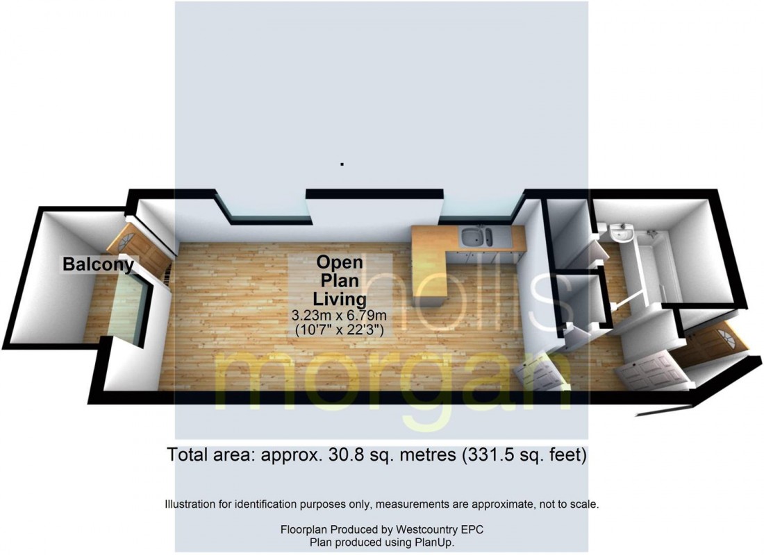 Floorplan for STUDIO FLAT - SHIREHAMPTON