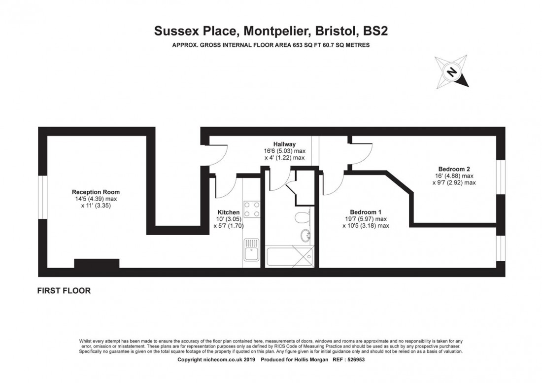 Floorplan for Sussex Place, Montpelier