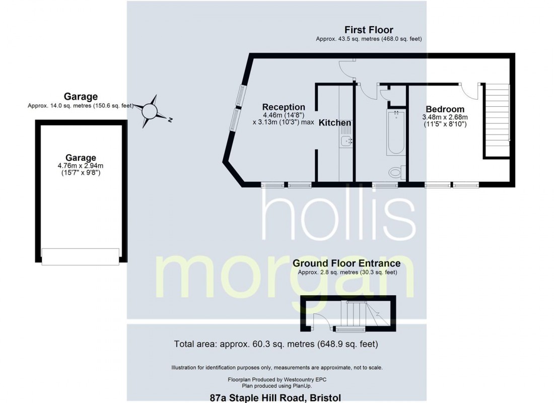 Floorplan for FLAT FOR UPDATING + GARAGE