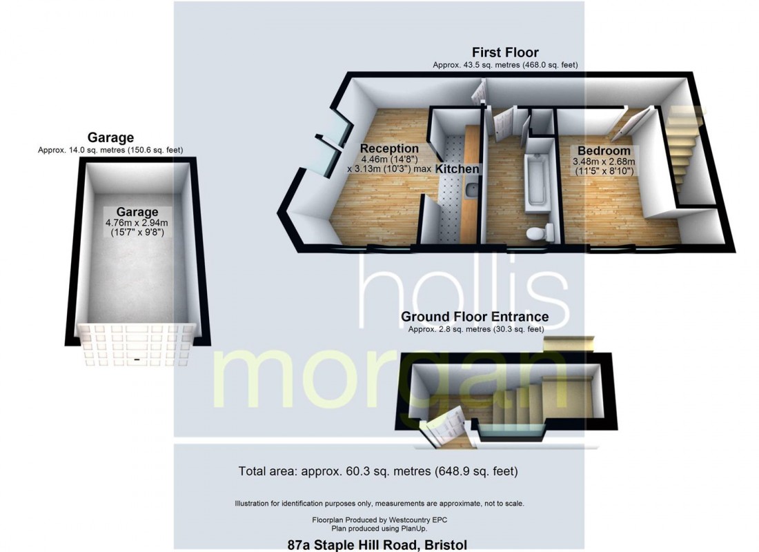 Floorplan for FLAT FOR UPDATING + GARAGE