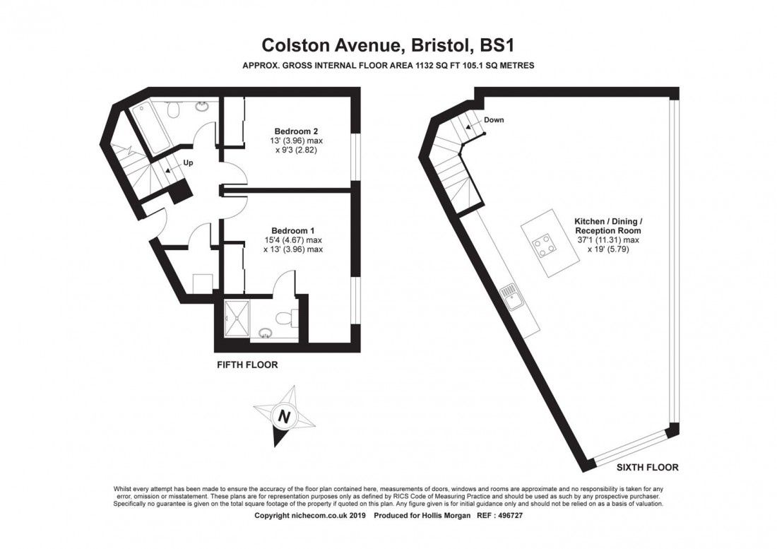 Floorplan for Colston Avenue, Bristol