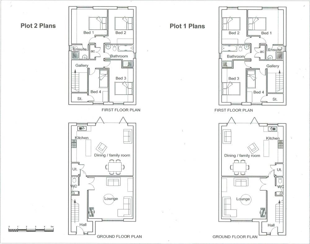 Floorplans For PLANNING GRANTED - 4 DETACHED HOUSES