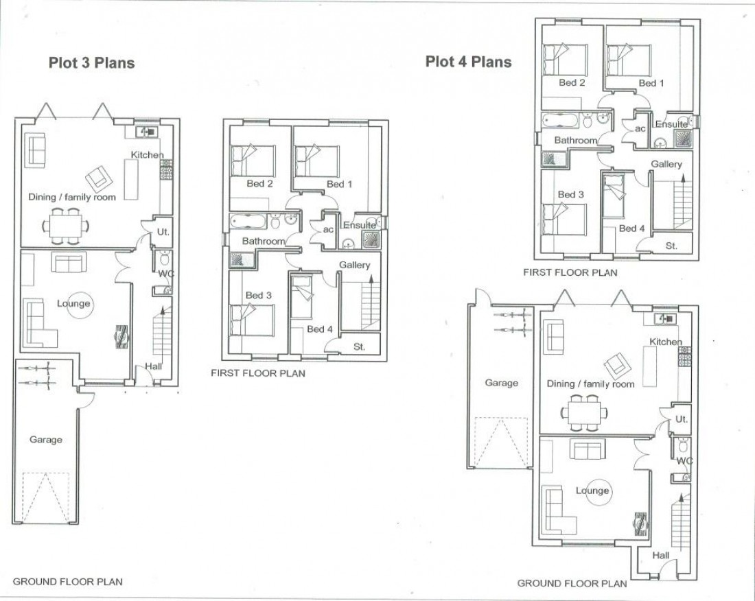 Floorplan for PLANNING GRANTED - 4 DETACHED HOUSES