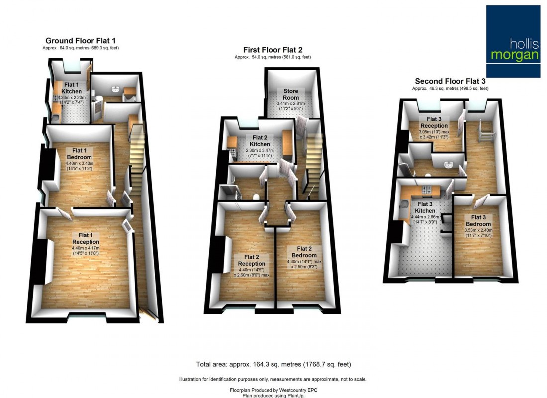 Floorplan for BLOCK OF 3 FLATS - W S M