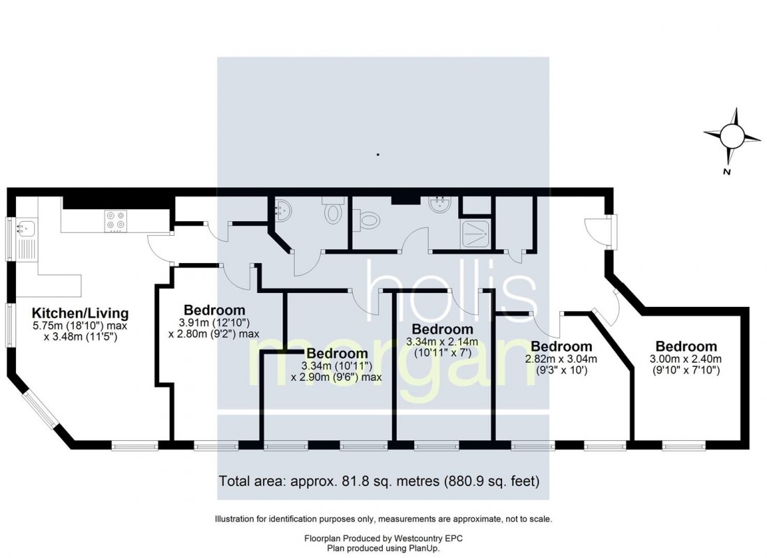 Floorplan for 5 BED STUDENT FLAT - BALDWIN ST