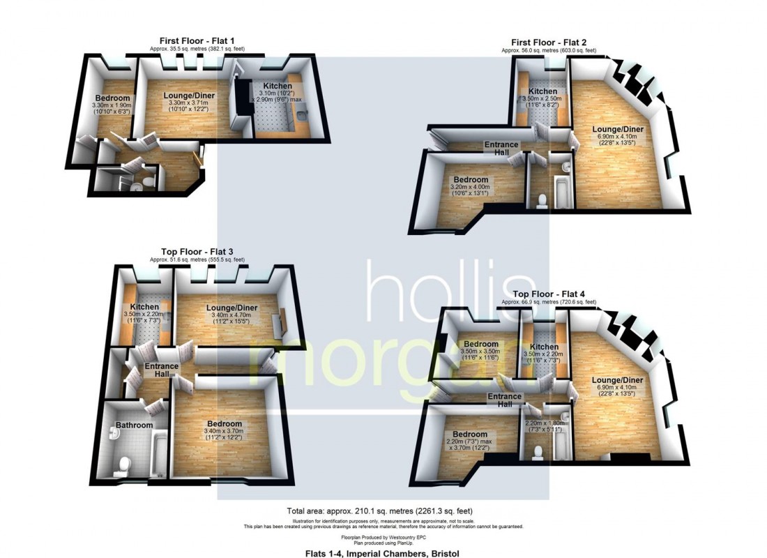 Floorplan for BLOCK OF 4 FLATS - AVONMOUTH