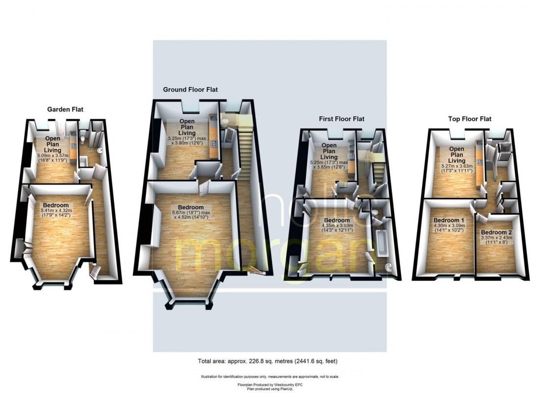 Floorplan for FREEHOLD BLOCK OF 4 FLATS - REDLAND