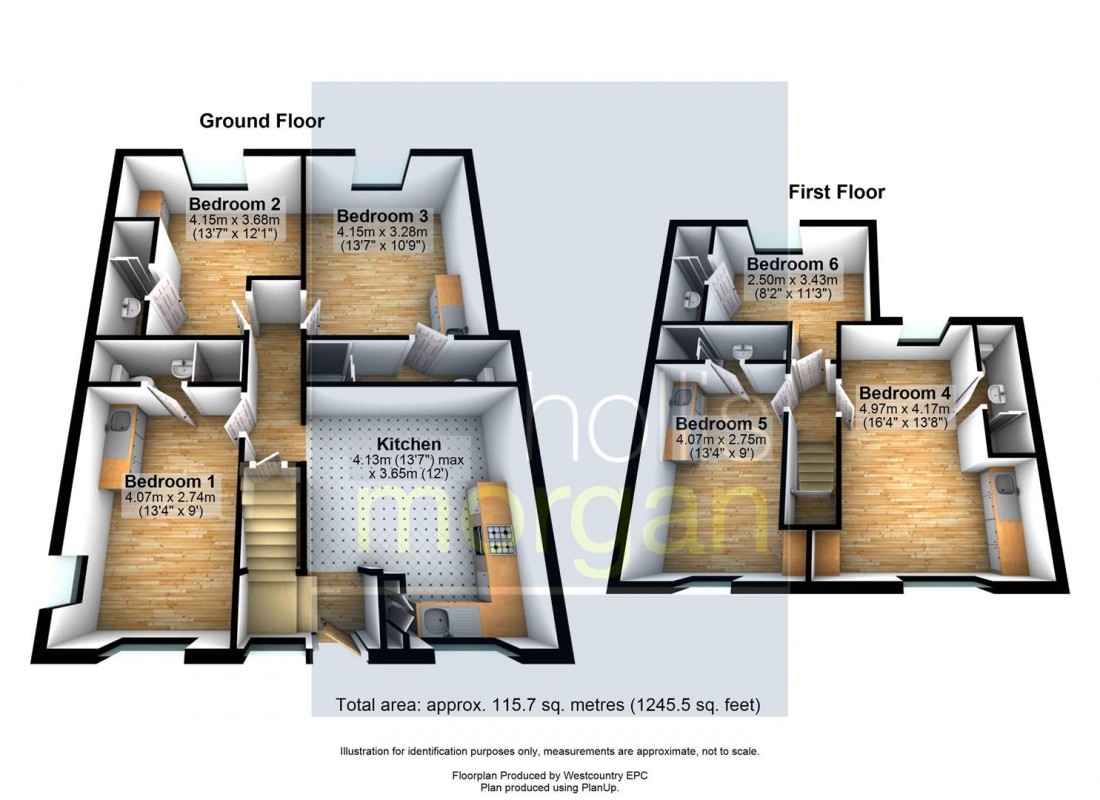 Floorplan for 6 BED / 6 BATH HMO - £42K PA