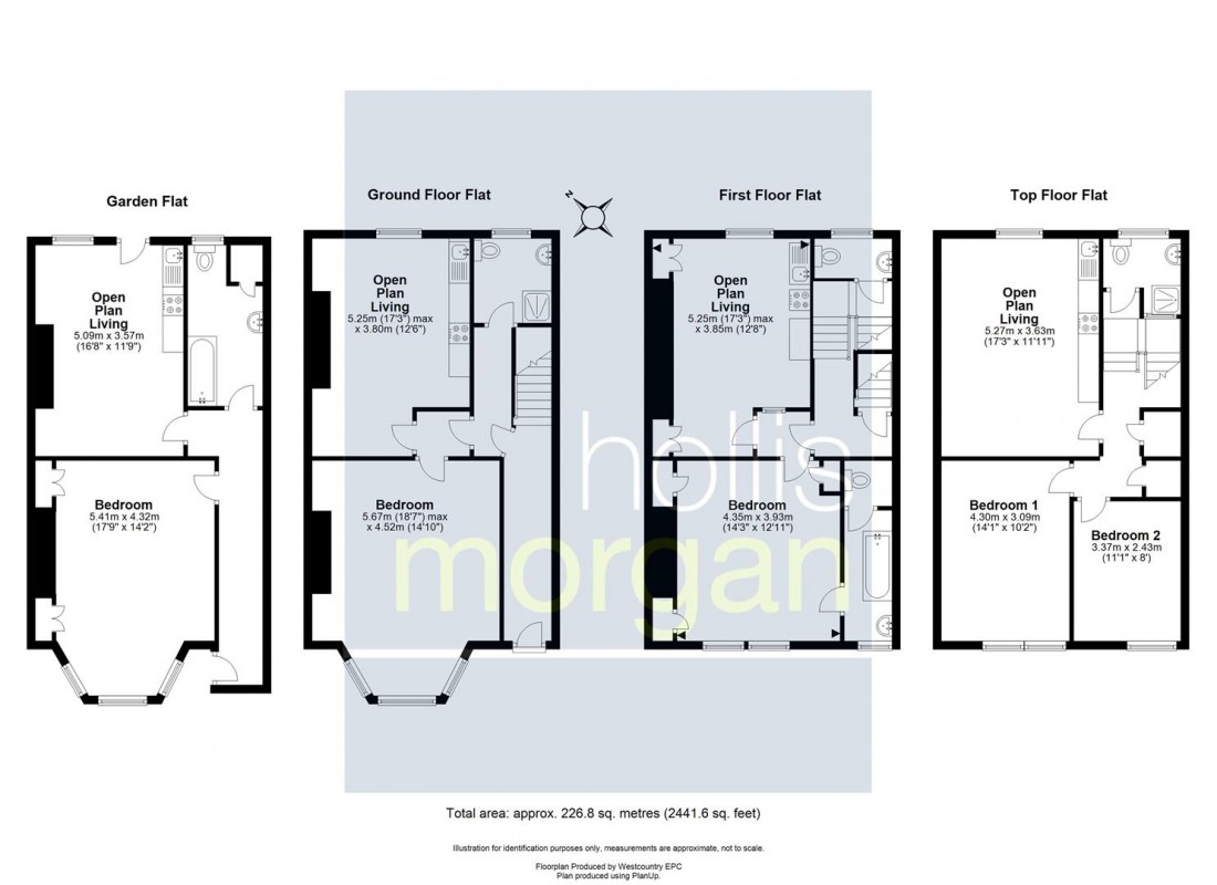 Floorplan for FREEHOLD BLOCK OF 4 FLATS - REDLAND