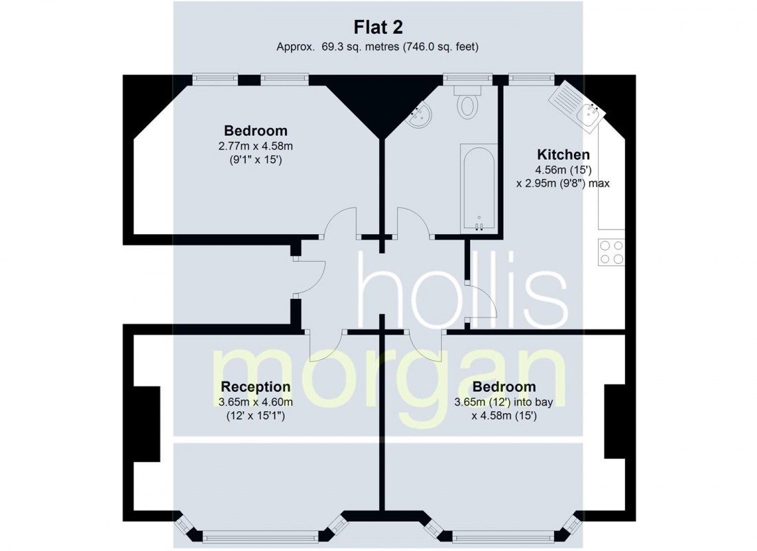 Floorplan for FREEEHOLD INVESTMENT - 4 x 2 BED FLATS