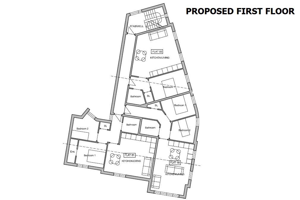 Floorplans For PP GRANTED 5 FLATS - GDV £900K