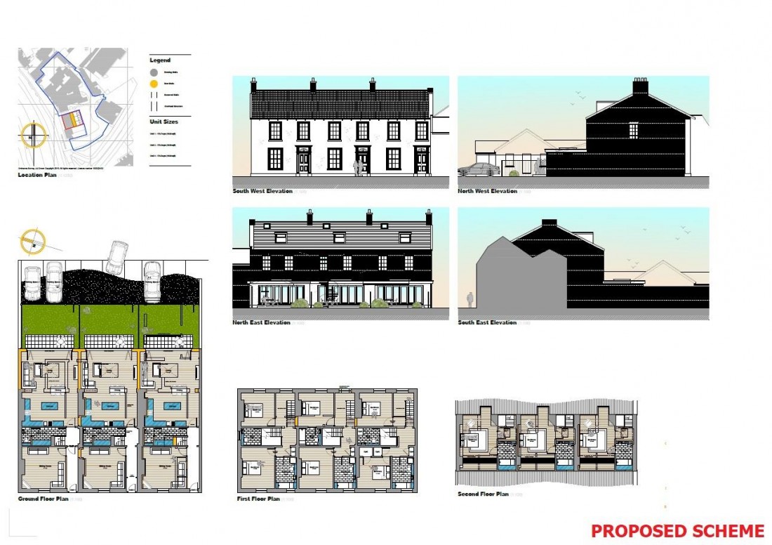 Floorplan for PLANNING GRANTED - 3 TOWNHOUSES