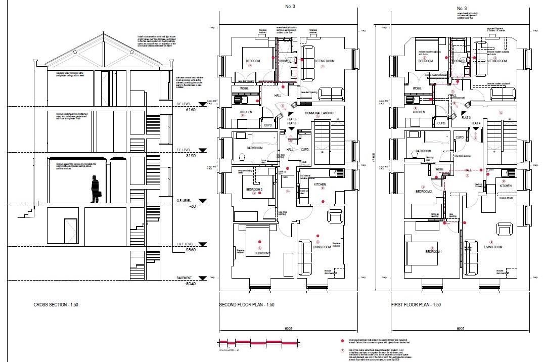 Floorplans For PLANNING GRANTED - 6 FLATS + RETAIL - GDV £1,1m