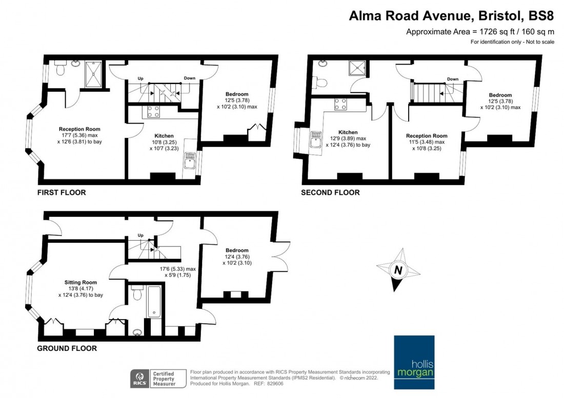 Floorplan for 3 x 1 BED FLATS | CLIFTON