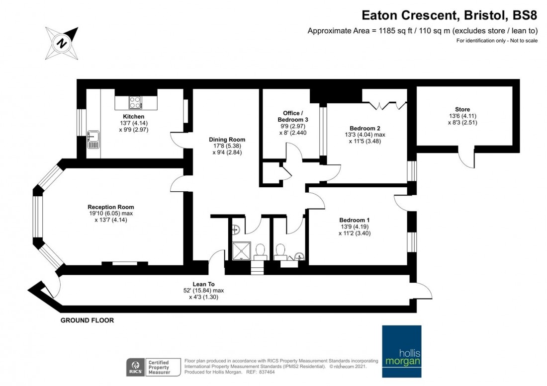 Floorplan for Eaton Crescent, Clifton